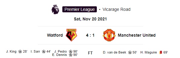 Highlight Watford 4-1 Manchester United