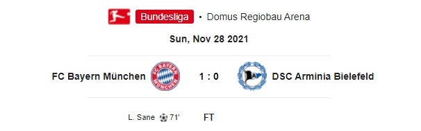 Highlight Bayern Munchen 1-0 Arminia Bielefeld