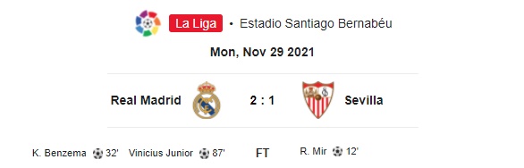 Highlight Real Madrid 2-1 Sevilla