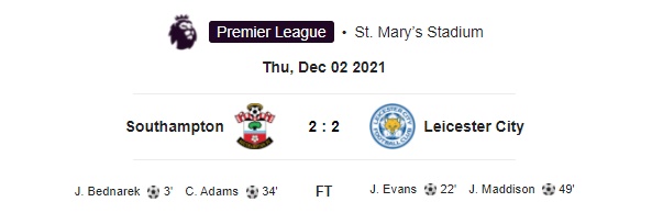 Highlight Southampton 2-2 Leicester City