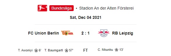 Highlight Union Berlin 2-1 RB Leipzig