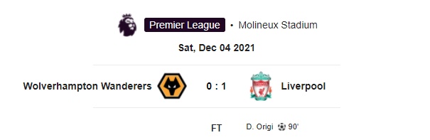 Highlight Wolverhampton Wanderers 0-1 Liverpool