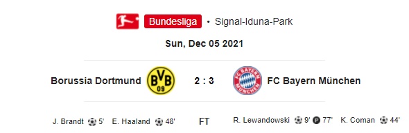 Highlight Borussia Dortmund 2-3 Bayern Munchen