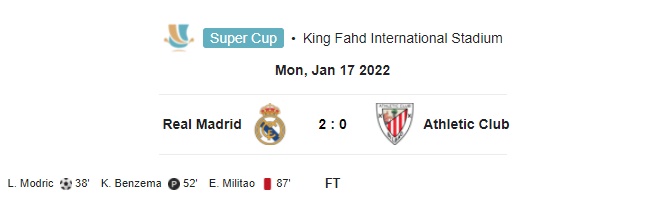 Highlight Spanish Super Cup Real Madrid 2-0 Athletic Club