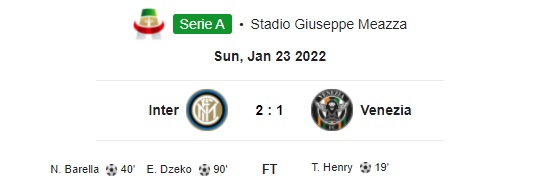 Highlight Inter Milan 2-1 Venezia